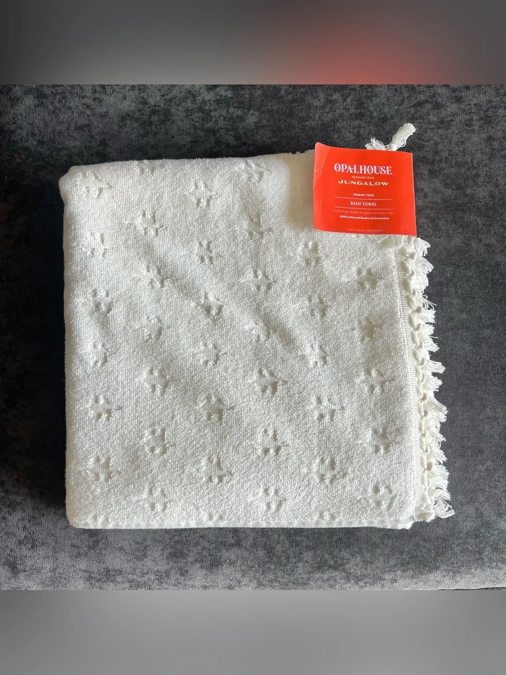 NWT OpalHouse Jungalow Fringe Trim Bath Towels Set of 2